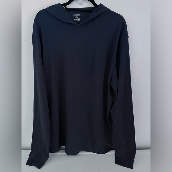 J. Crew Other - J. Crew Hoodie Long Sleeve T-Shirt Weight Hoodie Navy Blue Men’s X-Large